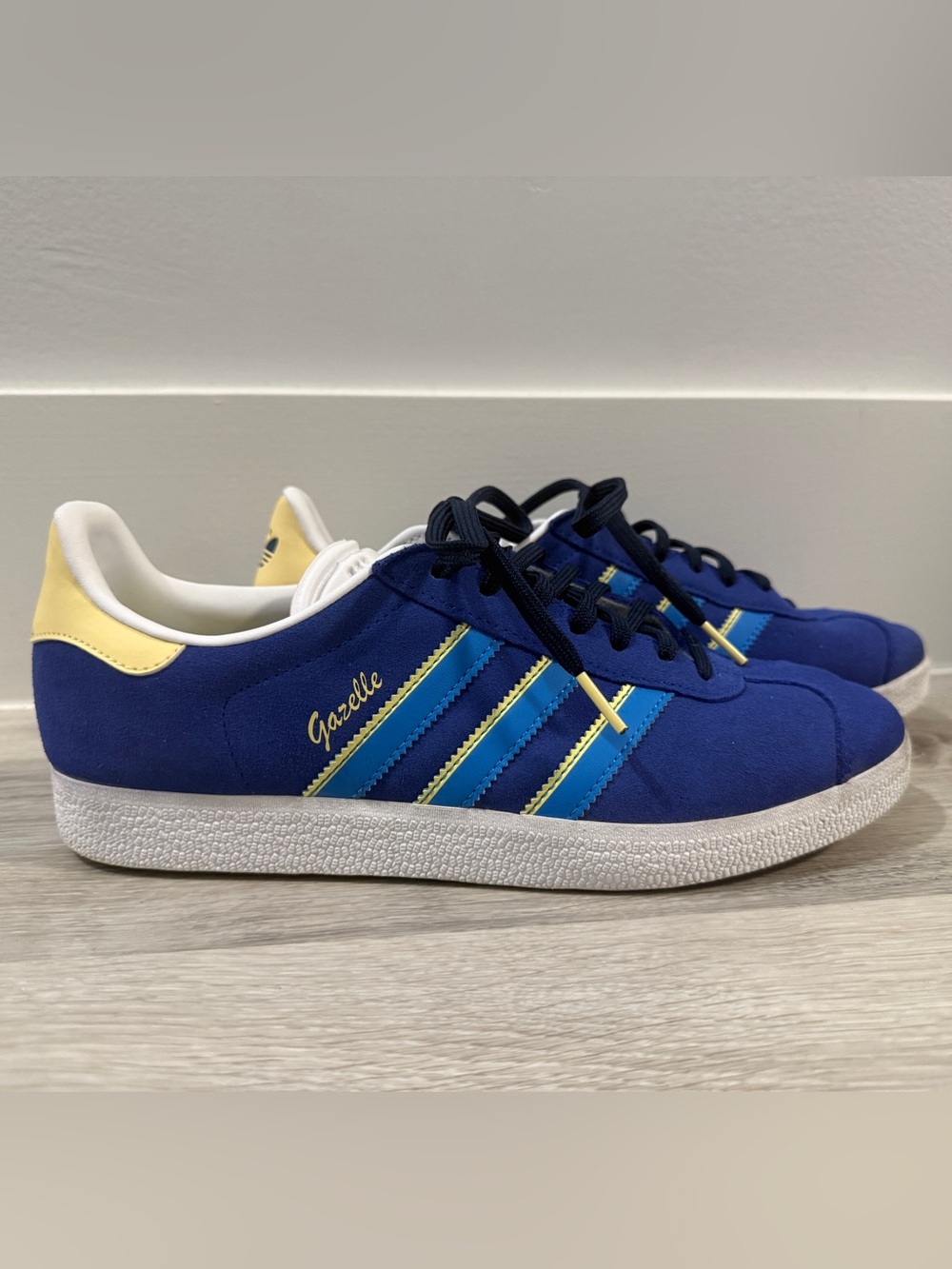 Adidas Women's Gazelle Originals Sizes Sz 9 Royal Bright Blue Yellow Navy Suede